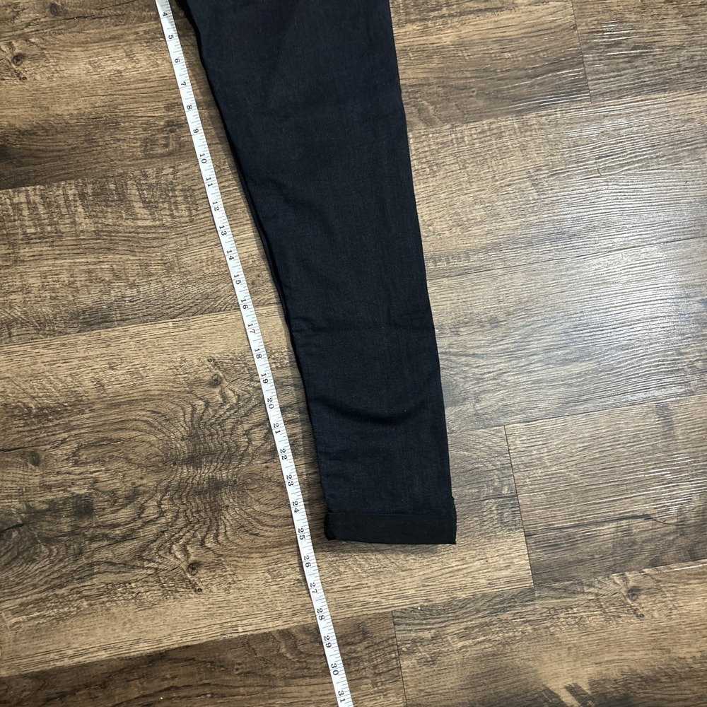 Mavi Gold Skinny Jeans Women's 27 Black Denim Cotton Blend Stretch Cuffed Preppy - Picture 9 of 11